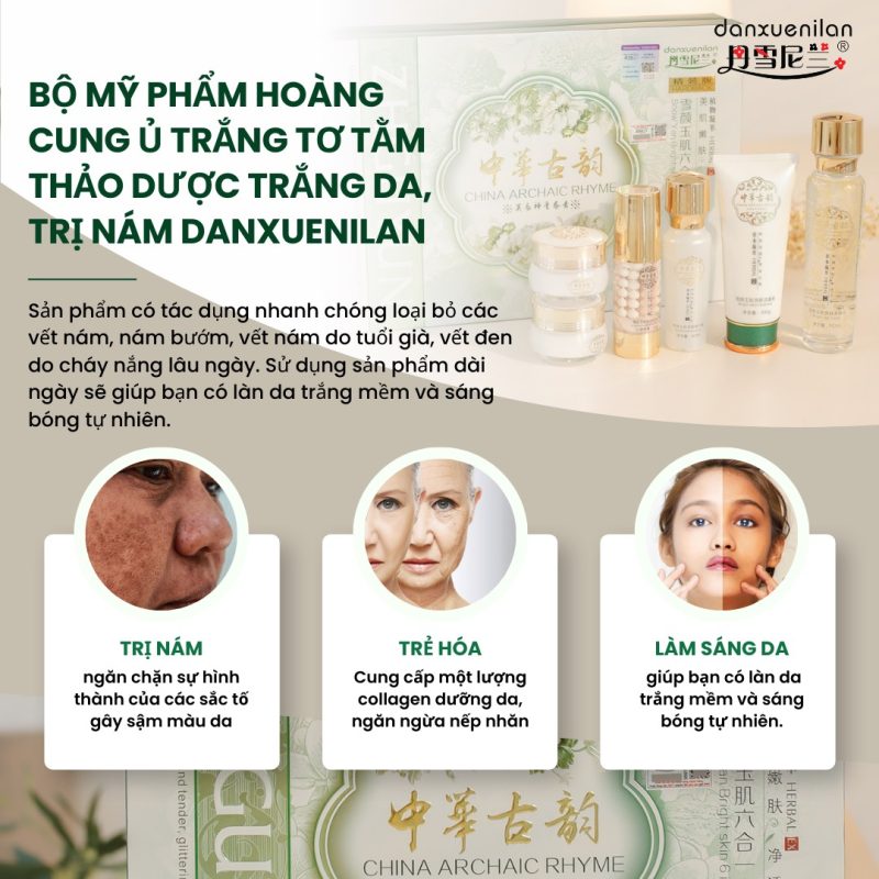 Bộ Mỹ Phẩm Hoàng Cung Tơ Tằm Danxuenilan cao cấp